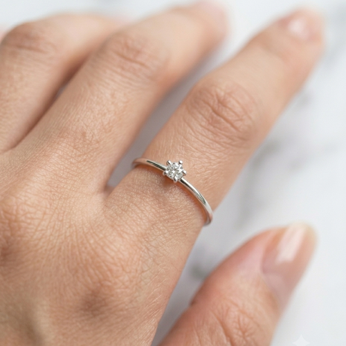 POINT - 0.03ct Minimal Moissanite Solitaire | 925 Sterling Silver