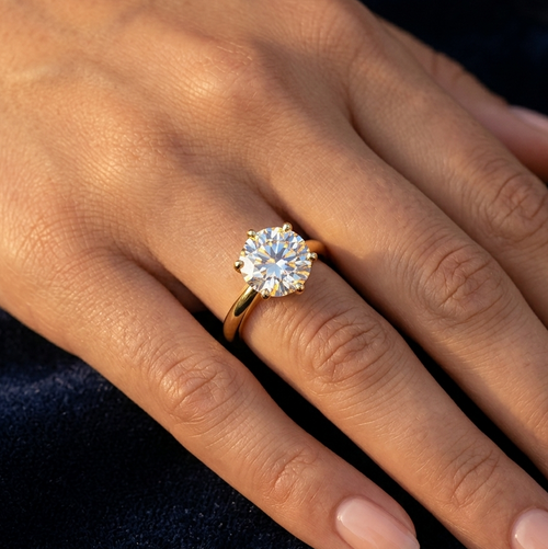 SOLEIL - 2ct Round Moissanite Solitaire | 925 Sterling Silver - Yellow