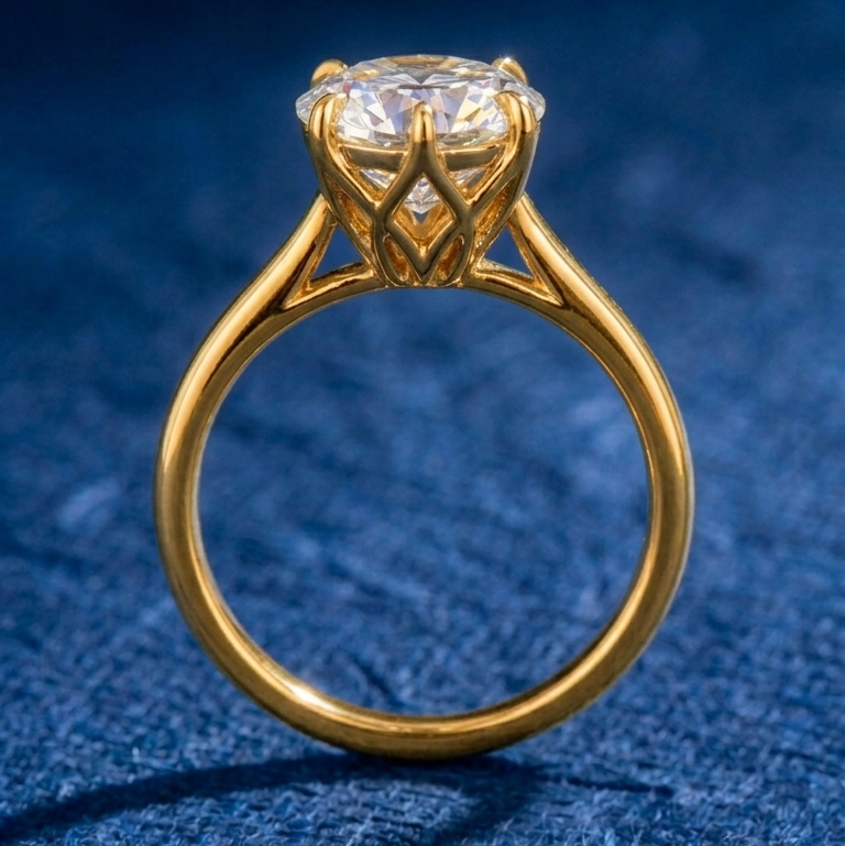 SOLEIL - 2ct Round Moissanite Solitaire | 925 Sterling Silver - Yellow